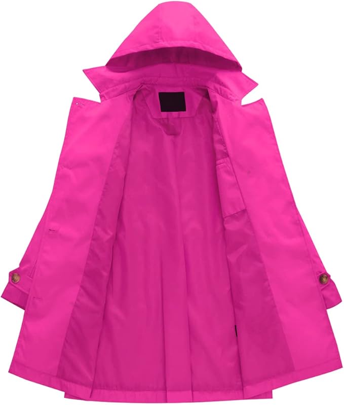 Chrisuno Women's Double Breasted Mid-Length Trench Coat in Pink 4