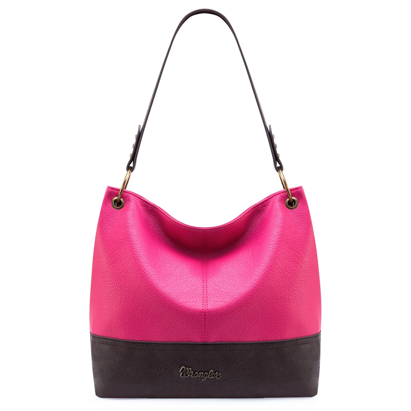 Montana West Wrangler Hobo Bag for Women, Hot Pink Vegan Leather
